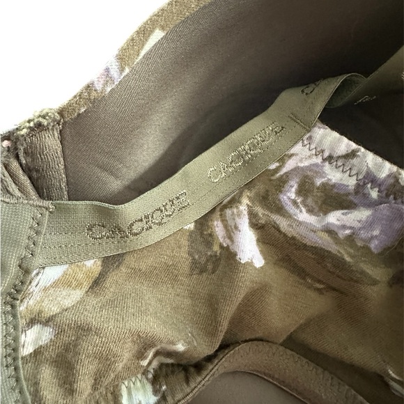 Cacique 44D Olive Green Floral Print - Picture 3 of 3
